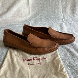 Salvatore Ferragamo Women’s Tan Leather Loafers